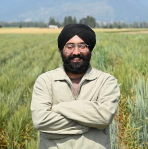 I'm a curious human driven by real-world impact. I earned my bachelor's and master's from Punjab Agricultural University, where I added my two cents in developing aerobic direct seeded rice, an alternate for reducing rice’s heavy water consumption while sustaining yields. My experiences at PAU, seeded a curiosity and a sense of awe, which probably resonated with some inherent temperamental inclinations. It gave me a profound insight into the challenges facing global food systems, and the critical role genomics plays in addressing these issues. 
This fuelled me to undertake PhD and look for a research-based career. I’m fortunate to be a part of CBL, one of Canada’s premier wheat breeding program, focussing on scouting, transfer and pyramiding of genes/QTLs that impart resistance or offer an opportunity for breaching the yield barriers.
For my PhD, I’m venturing to explore novel sources of resistance to Canada’s top-priority wheat disease, stripe rust, by tapping into underutilized wheat relatives and landraces. I’m excited to join the wheat rust research community and contribute to staying ahead of these rapidly evolving pathogens. The recent breakdown of Yr15 in Europe, once considered one of the most robust stripe rust resistance genes, underscores a perfect rational for continual discovery of new resistance sources.